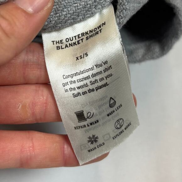 Outerknown Blanket Shirt Men's XS Heather Gray Cotton Twill Overshirt - Picture 7 of 9